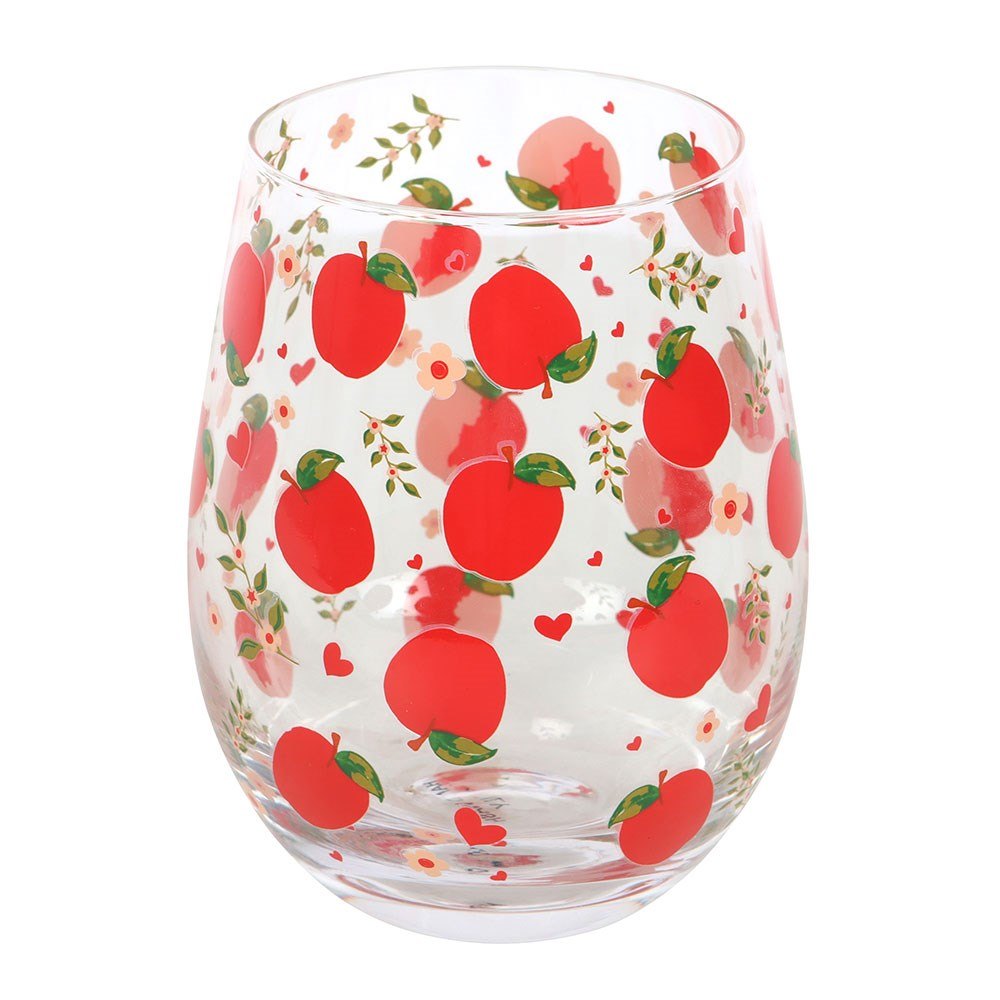 Something Different - Apple Print Stemless Wine glass - Multicolours